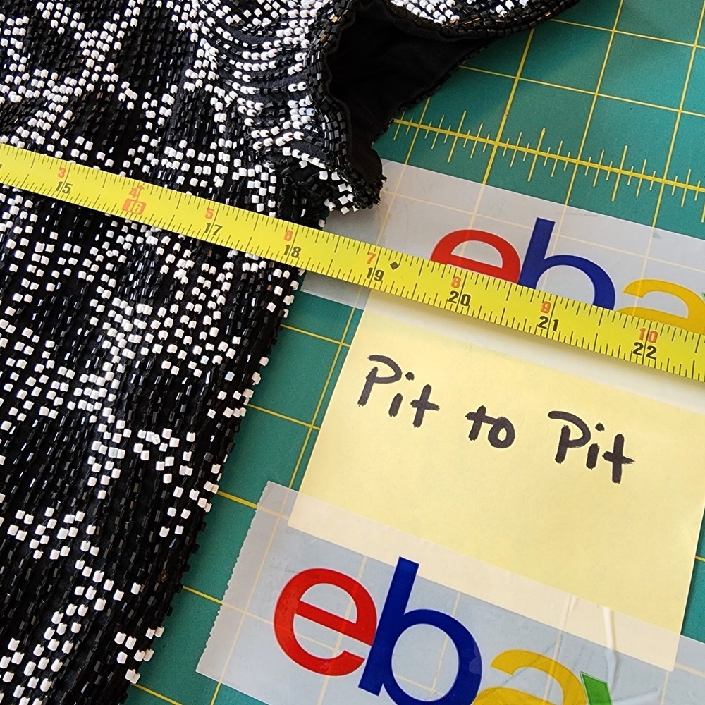 Vintage Fully Beaded Formal Top Art‎ Deco Flapper Glam Gala Black Tie Retro XS? - Picture 4 of 5